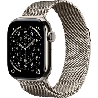 Montre connectée APPLE WATCH 46mm Tit Naturel Milan Serie 11 S/M Cellular