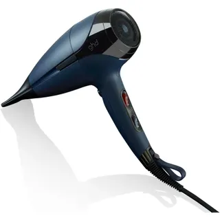 Sèche cheveux professionnel GHD Helios bleu marine : technologie Aeroprecis et moteur brushless pour un séchage rapide