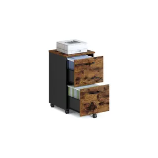 Armoire HELLOSHOP26 Caisson 2 tiroirs placard bureau sur rou