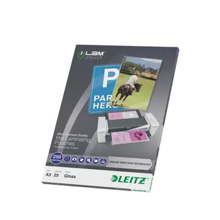 Consommable de bureau pour plastifieuse LEITZ Pochettes 250 UDT A3 boite de 25