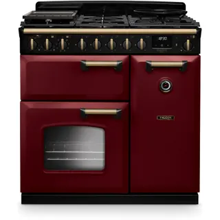 Piano de cuisson gaz FALCON NGC TAB GAZ 90 CM BORDEAUX LAITON ANTIQU
