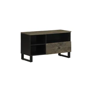 Meuble TV HELLOSHOP26 Meuble TV noir espace de rangement desig