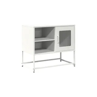 Meuble TV HELLOSHOP26 Meuble TV blanc avec grand espace de ran