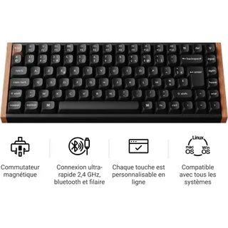 Clavier gamer sans fil KEYCHRON K2 HE Wireless Magnetic Switch