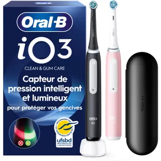 Brosse à dents électrique ORAL-B iO 3 Duo Noire et Rose