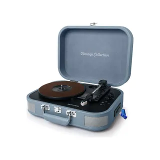 Platine vinyle MUSE Vinyle valise bleue Bluetooth 33/45/78T