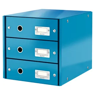 Bloc tiroir LEITZ Bloc de classement WOW 3 tiroirs Bleu