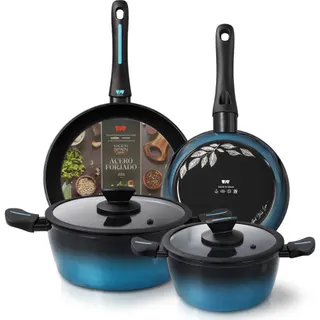 Batterie de cuisine BRIEBE MARE Acier Forgé 6 Pièces, Antiadhésive
