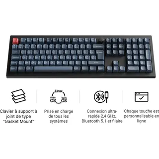 Clavier gamer sans fil KEYCHRON V6 Max QMK/VIA Wireles