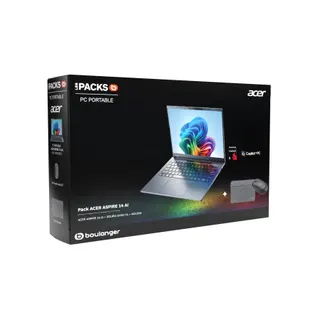 Ordinateur portable ACER Pack Aspire A1411MX21C 14" Snapdragon X 16 Go RAM DDR5 SSD 512 Go souris + sacoche Copilot+PC