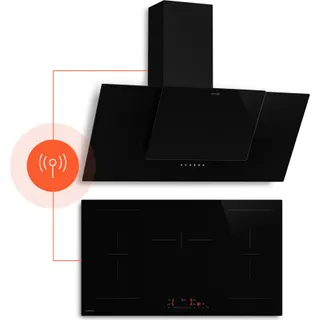 Plaque induction aspirante KLARSTEIN HaloSync 5 zones 11400W 90cm Noir