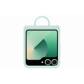 Coque SAMSUNG Z Flip6 silicone Vert d'eau avec anneau