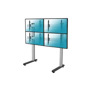 Pied TV KIMEX Support sur pied 4 écrans TV 45"- 55"