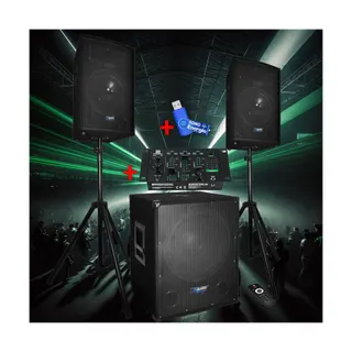 Pack sono BM SONIC BMS1512-USB-BT-MP3 + mix+cle