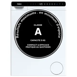 Lave linge compact HAIER HW50-BP12307U1-S - 5 kg - 1200 tr/min - Classe A - Moteur induction - Connecté