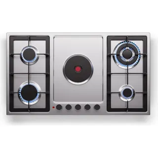 Plaque mixte induction gaz KLARSTEIN MultiChef 5 zones 4 feux gaz inox