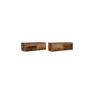 Meuble TV HELLOSHOP26 Lot de 2 meubles TV muraux design peu en