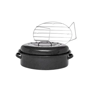 Cocotte GRANITEWARE Cocotte ovale en acier émaillé, Roaster