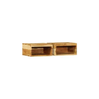 Meuble TV HELLOSHOP26 Lot de 2 meubles TV muraux en bois massi