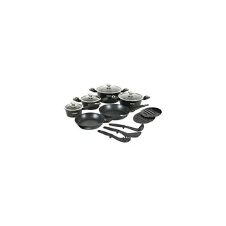 Batterie de cuisine HERZBERG HGMETBK15-BLK