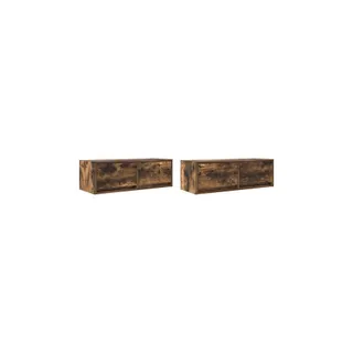 Meuble TV HELLOSHOP26 Lot de 2 meubles TV muraux compact desig