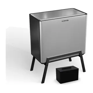 Poubelle de cuisine tri sélectif KLARSTEIN Yuma 40L bac à compost avec pieds Inox