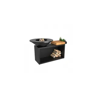 Brasero OFYR Island Black 100 Teak Wood OI3B100W