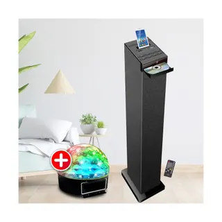Enceinte Bluetooth INOVALLEY Tour de son Hifi 60W noire avec lecteur