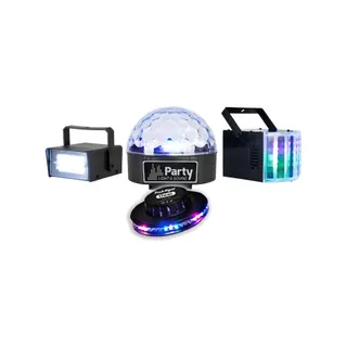 Jeu de lumières PARTY LIGHT&SOUND Pack 4 LED Strobo ASTRO Derby OVNI