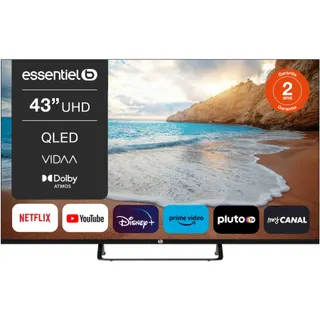 TV QLED ESSENTIELB 43QLED306W (2024) 43" (109 cm) 4K - Smart TV, coloris blanc