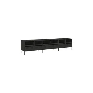 Meuble TV HELLOSHOP26 Meuble TV noir moderne avec grand espace