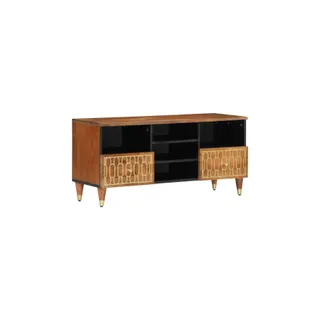 Meuble TV HELLOSHOP26 Meuble TV rétro avec rangement 100 x 33