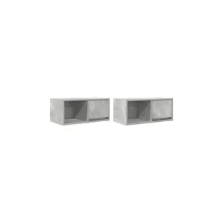 Meuble TV HELLOSHOP26 Lot de 2 meubles TV muraux design épuré
