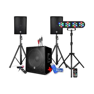 Pack sono BM SONIC BMS1508-USB-BT, 1800W, TEOS 4 PAR à LED