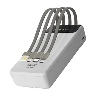 Batterie externe LINQ 25800mAh + Câble 4 en 1 Amovible Blanc