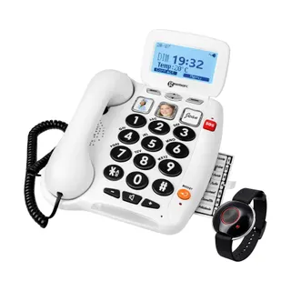 Téléphone sans fil GEEMARC à Grosses Touches avec Télécommande SOS