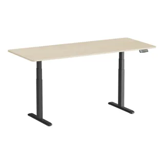 Bureau ergonomique KIMEX Plateau bois natur 180x75cm Bords ronds