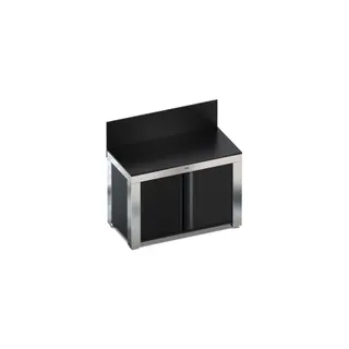 Chariot Plancha ENO Felix Inox/acier 2 portes comaptible planchas ENO