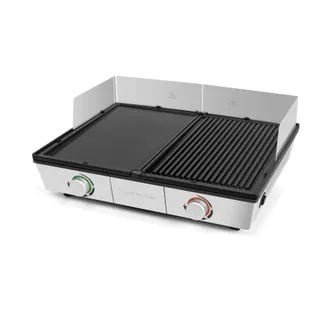Plancha électrique RIVIERA ET BAR PRO QPL800 inox 2 brûleurs à poser, 48x38 cm