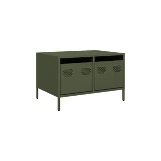 Meuble TV HELLOSHOP26 Meuble TV industriel avec 2 tiroirs 68 x