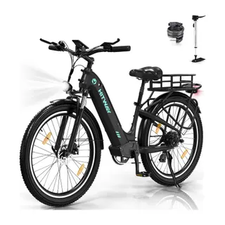 Vélo électrique HITWAY VAE 26x3.0, 48V 18AH, Noir+Panier