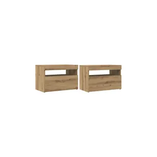 Meuble TV HELLOSHOP26 Lot de 2 meubles TV modernes avec lumièr