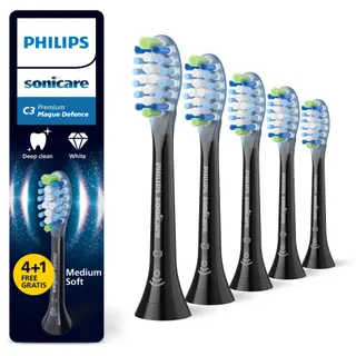 Brossette dentaire PHILIPS Sonicare lot de 4+1 - HX9045/88  black Premium Plaque Defence C3