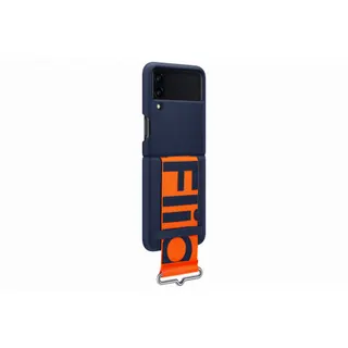 Coque SAMSUNG Z Flip 3 Silicone laniere bleu