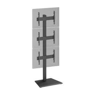 Pied TV KIMEX 3 écrans TV 40"-65", Hauteur 240cm, noir