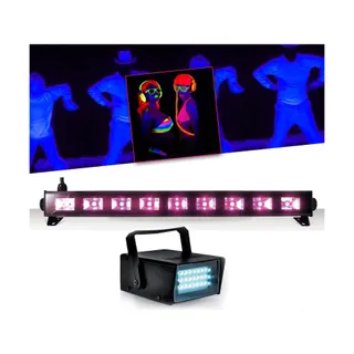 Jeu de lumières IBIZA Réglette Barre Néon Lumière noire 9x3WFL