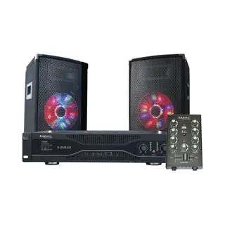 Pack sono IBIZA 2 Enceintes 2X250W+Table mix+Ampli+Mic