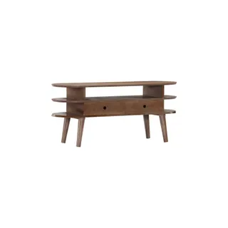 Meuble TV HELLOSHOP26 Meuble TV 110 x 35 x 50 cm avec 2 tiroir