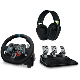 Volant + Pédalier LOGITECH Volant G29 + Casque G435 Noir