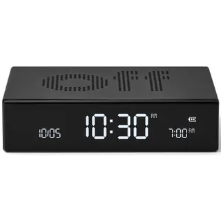 Réveil LEXON Flip Premium Rechargeable Aluminium Noir